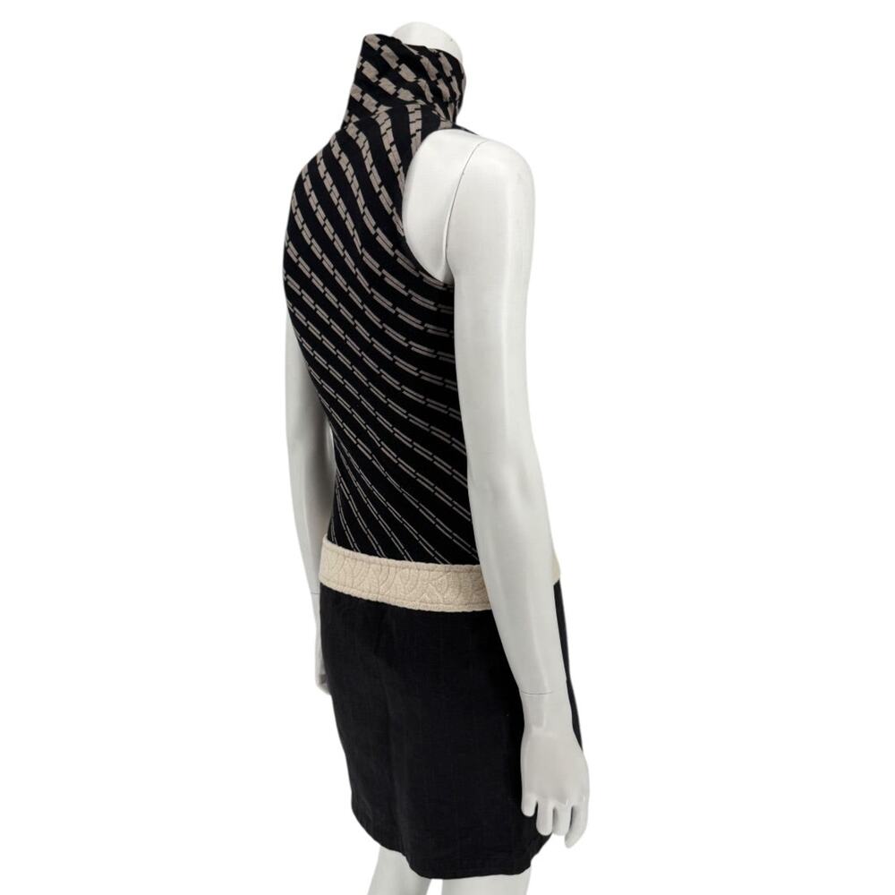 Custo Barcelona Sleeveless High-Neck Mixed-Media Mini Dress – Size 2 - Picture 12 of 16